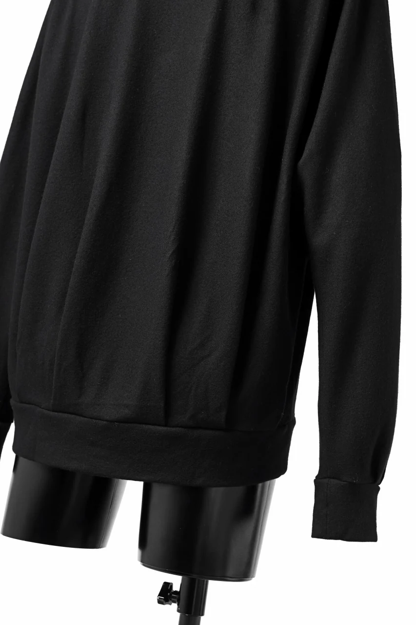 COLINA TUCK SWEAT TOP / SUPER 140s WASHABLE WOOL (BLACK) - Image 21