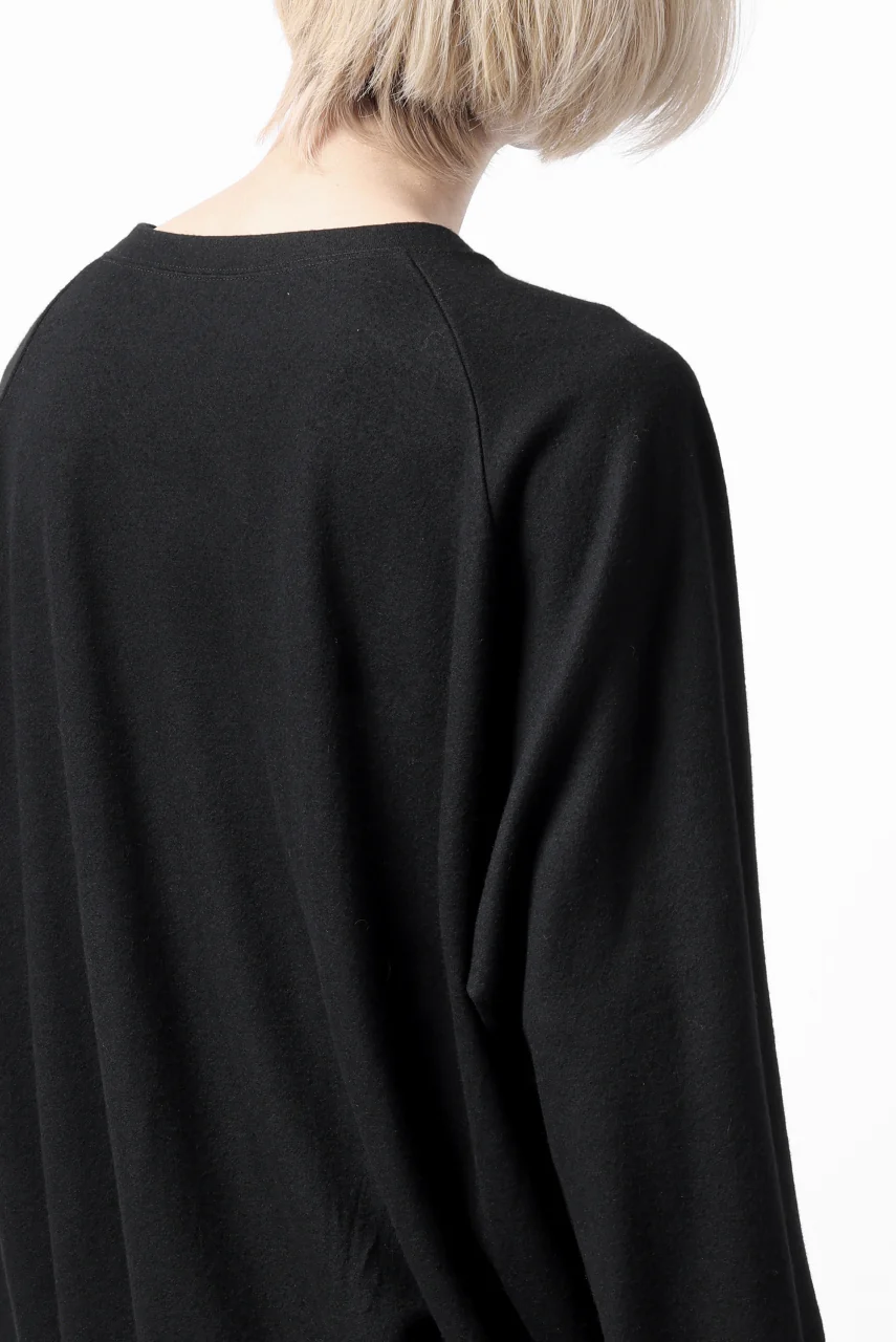 COLINA TUCK SWEAT TOP / SUPER 140s WASHABLE WOOL (BLACK) - Image 29