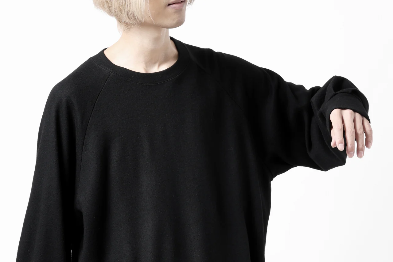 COLINA TUCK SWEAT TOP / SUPER 140s WASHABLE WOOL (BLACK) - Image 30