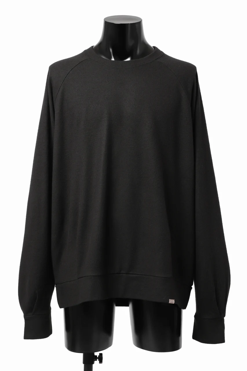 COLINA TUCK SWEAT TOP / SUPER 140s WASHABLE WOOL (EBONY)