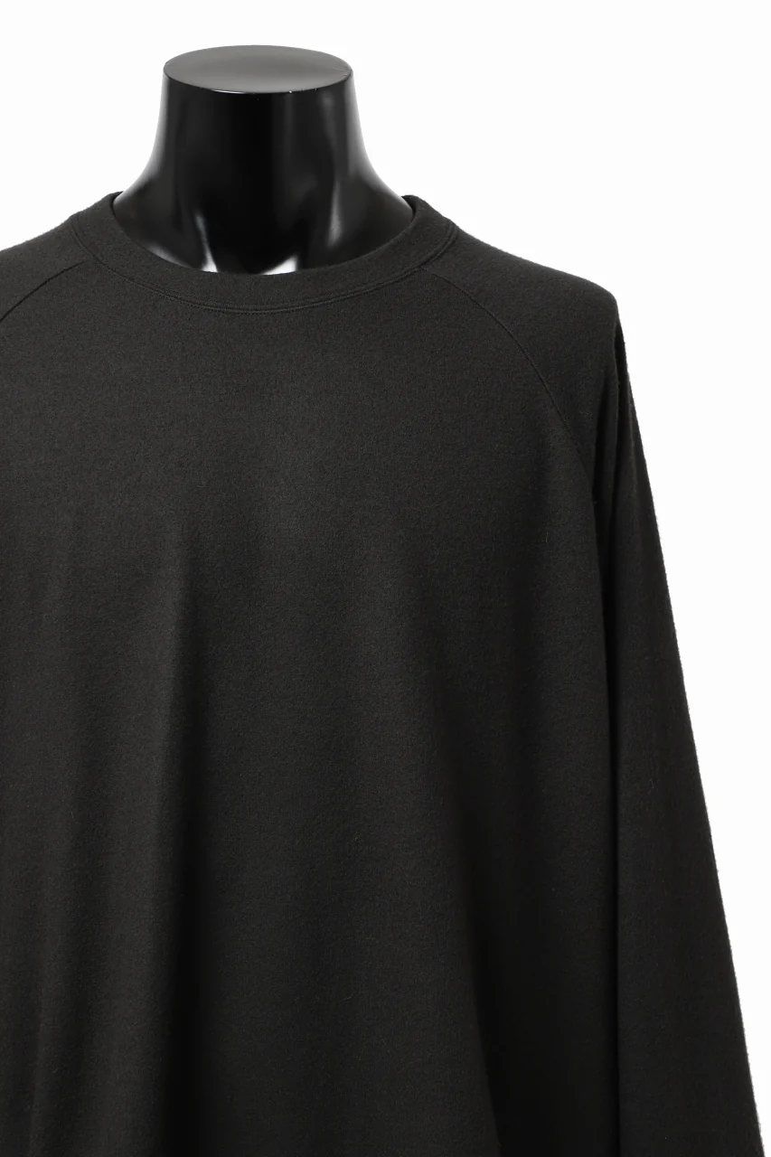 COLINA TUCK SWEAT TOP / SUPER 140s WASHABLE WOOL (EBONY) - Image 11