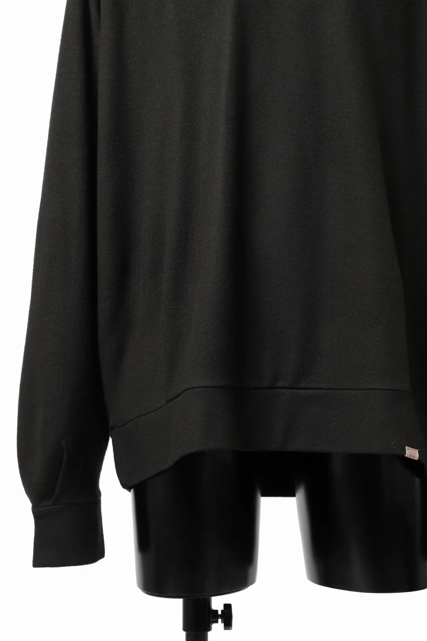 COLINA TUCK SWEAT TOP / SUPER 140s WASHABLE WOOL (EBONY) - Image 12