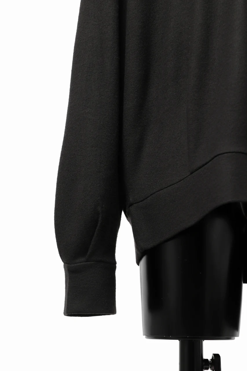 COLINA TUCK SWEAT TOP / SUPER 140s WASHABLE WOOL (EBONY) - Image 13