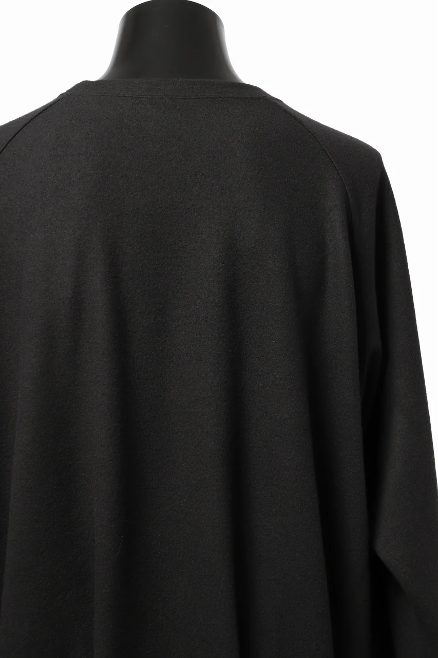 COLINA TUCK SWEAT TOP / SUPER 140s WASHABLE WOOL (EBONY) - Image 15