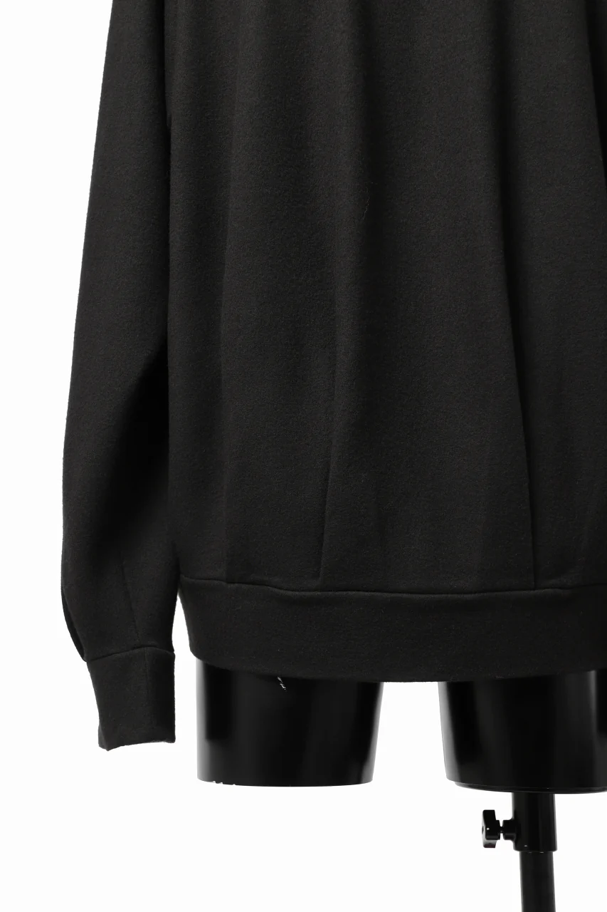 COLINA TUCK SWEAT TOP / SUPER 140s WASHABLE WOOL (EBONY) - Image 16