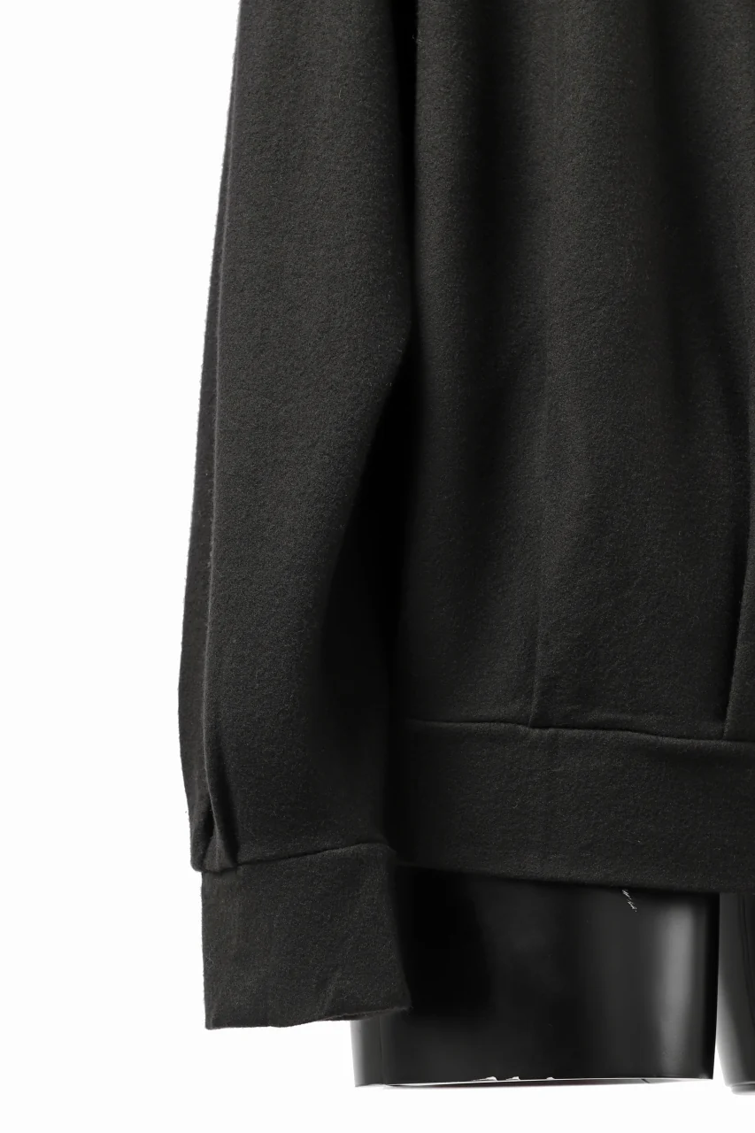 COLINA TUCK SWEAT TOP / SUPER 140s WASHABLE WOOL (EBONY) - Image 18