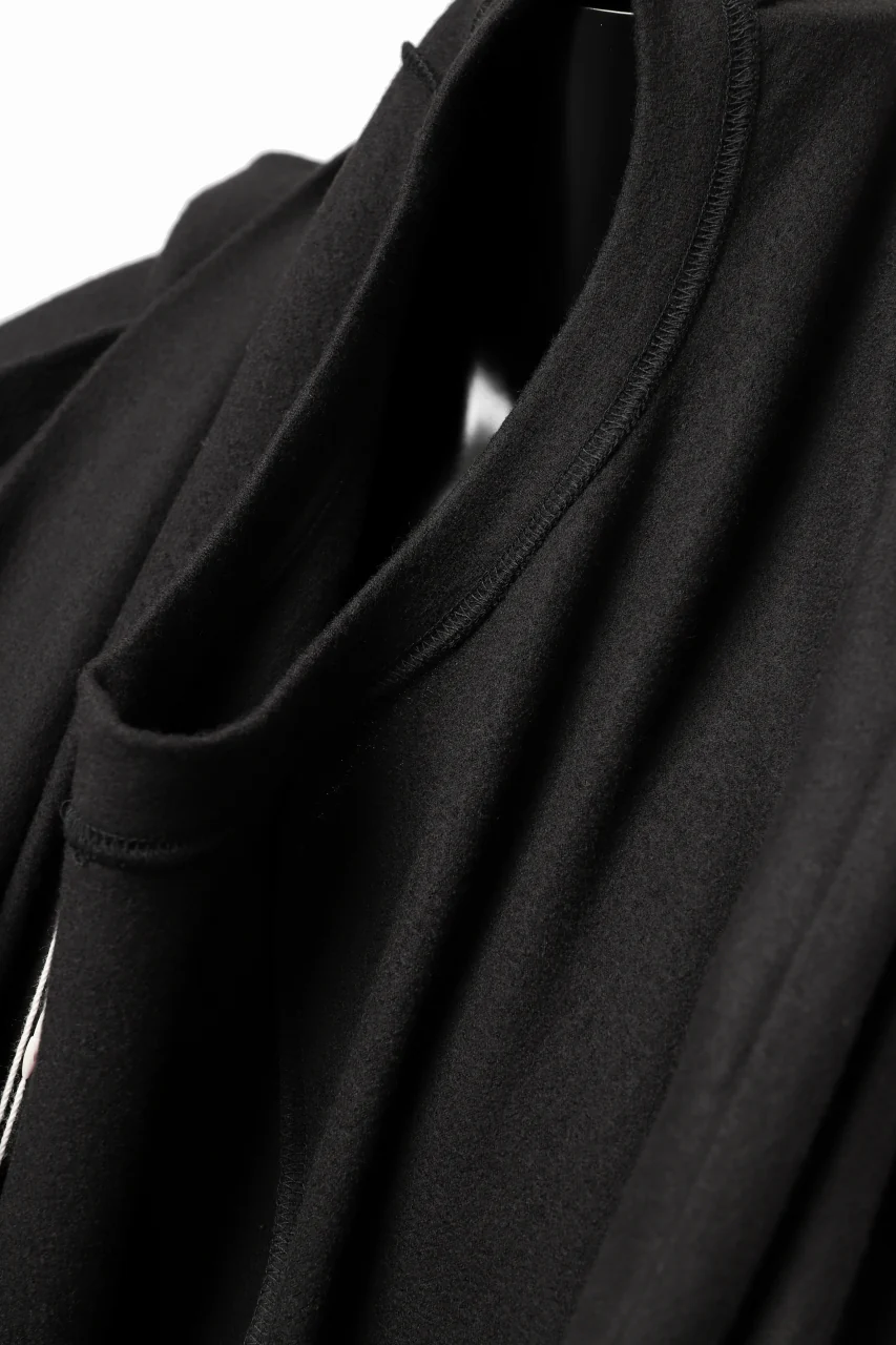 COLINA TUCK SWEAT TOP / SUPER 140s WASHABLE WOOL (EBONY) - Image 19