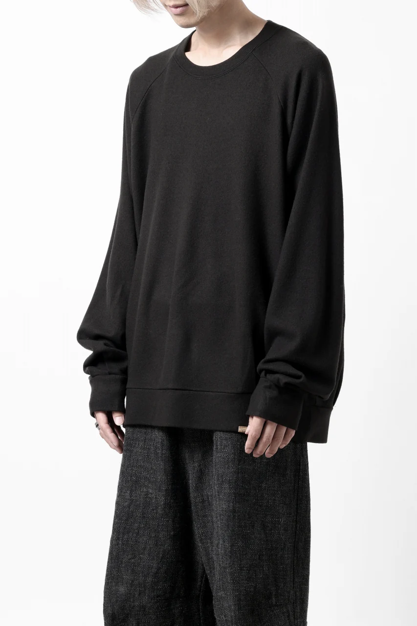 COLINA TUCK SWEAT TOP / SUPER 140s WASHABLE WOOL (EBONY) - Image 2