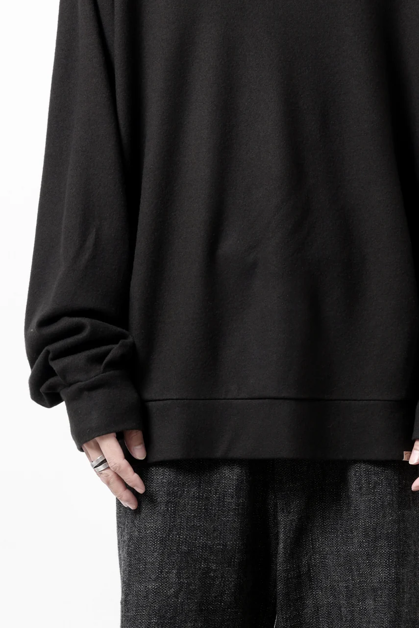 COLINA TUCK SWEAT TOP / SUPER 140s WASHABLE WOOL (EBONY) - Image 22