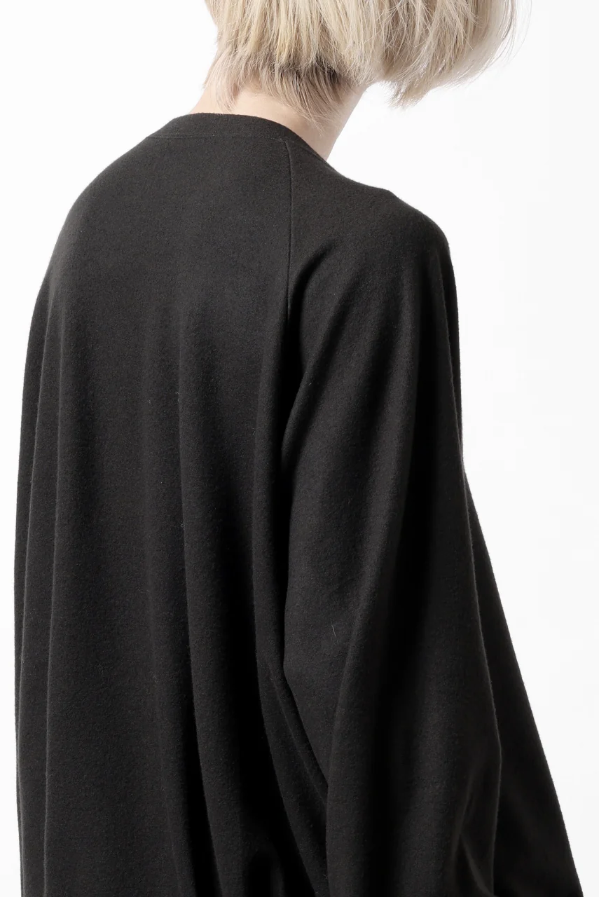COLINA TUCK SWEAT TOP / SUPER 140s WASHABLE WOOL (EBONY) - Image 23