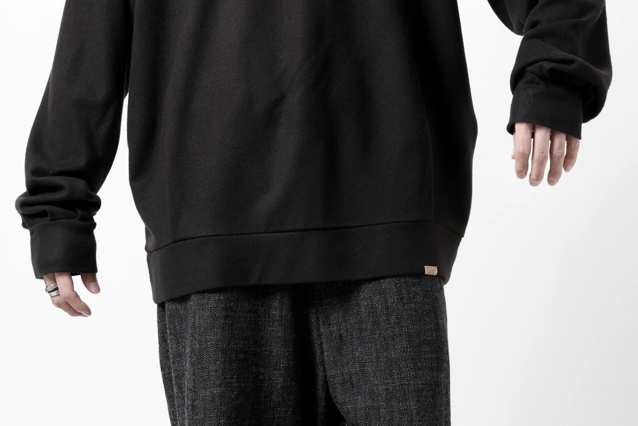 COLINA TUCK SWEAT TOP / SUPER 140s WASHABLE WOOL (EBONY) - Image 27