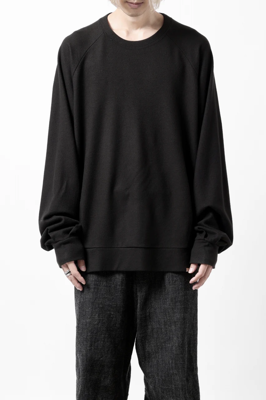 COLINA TUCK SWEAT TOP / SUPER 140s WASHABLE WOOL (EBONY) - Image 3