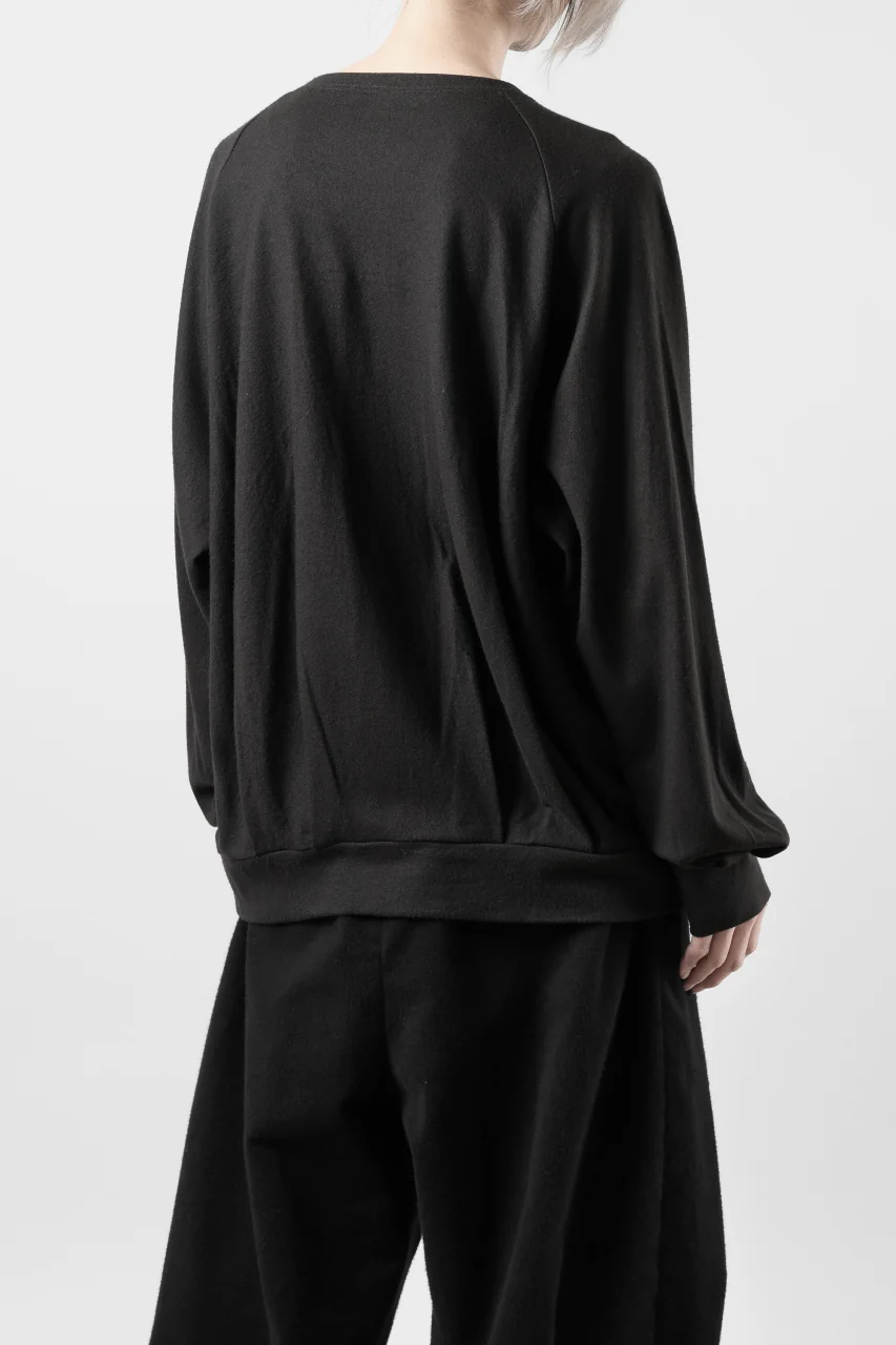 COLINA TUCK SWEAT TOPS / SUPER 140s WASHABLE WOOL (EBONY) - Image 11