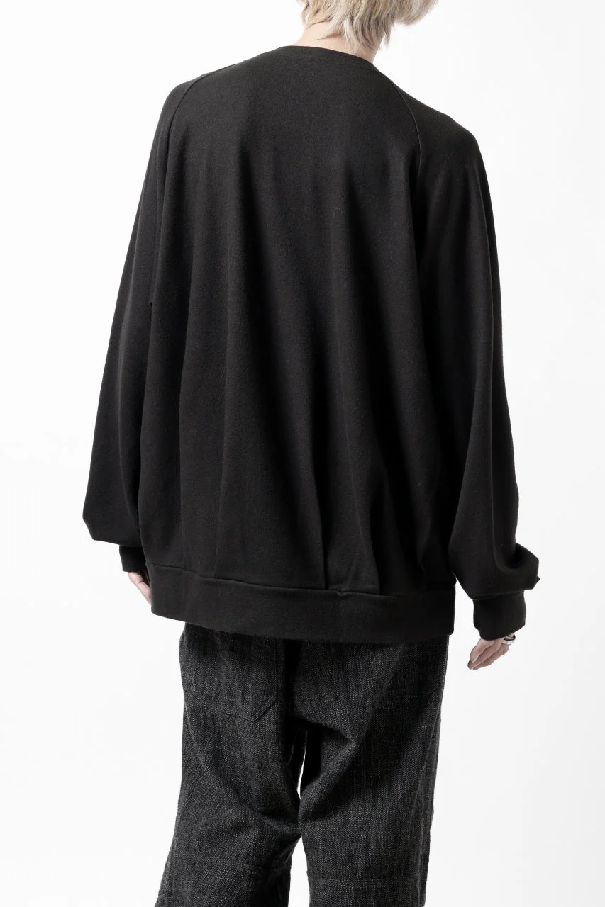 COLINA TUCK SWEAT TOPS / SUPER 140s WASHABLE WOOL (EBONY) - Image 15