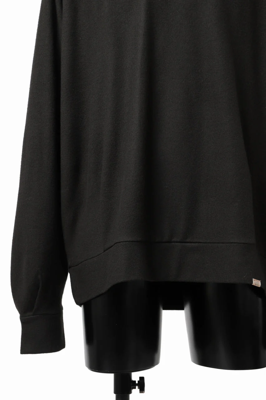 COLINA TUCK SWEAT TOPS / SUPER 140s WASHABLE WOOL (EBONY) - Image 21