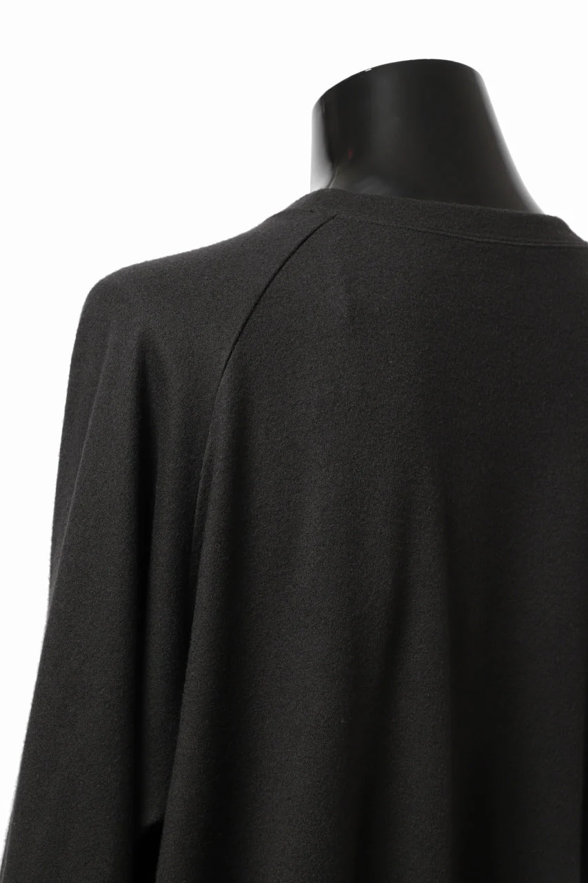 COLINA TUCK SWEAT TOPS / SUPER 140s WASHABLE WOOL (EBONY) - Image 26