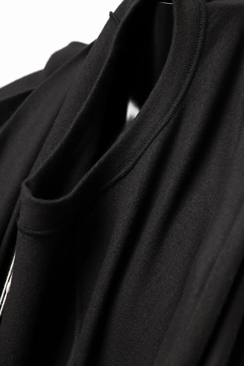COLINA TUCK SWEAT TOPS / SUPER 140s WASHABLE WOOL (EBONY) - Image 28