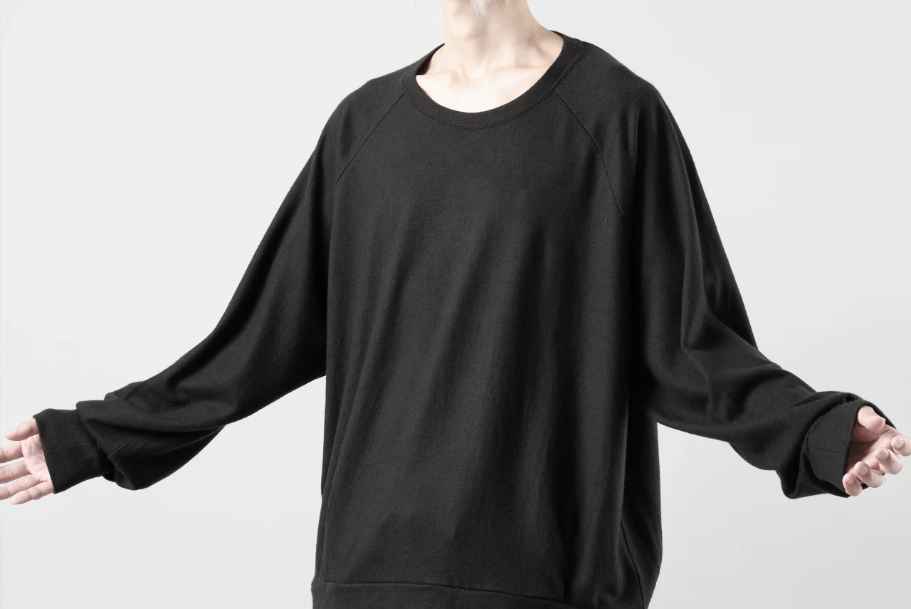 COLINA TUCK SWEAT TOPS / SUPER 140s WASHABLE WOOL (EBONY) - Image 35