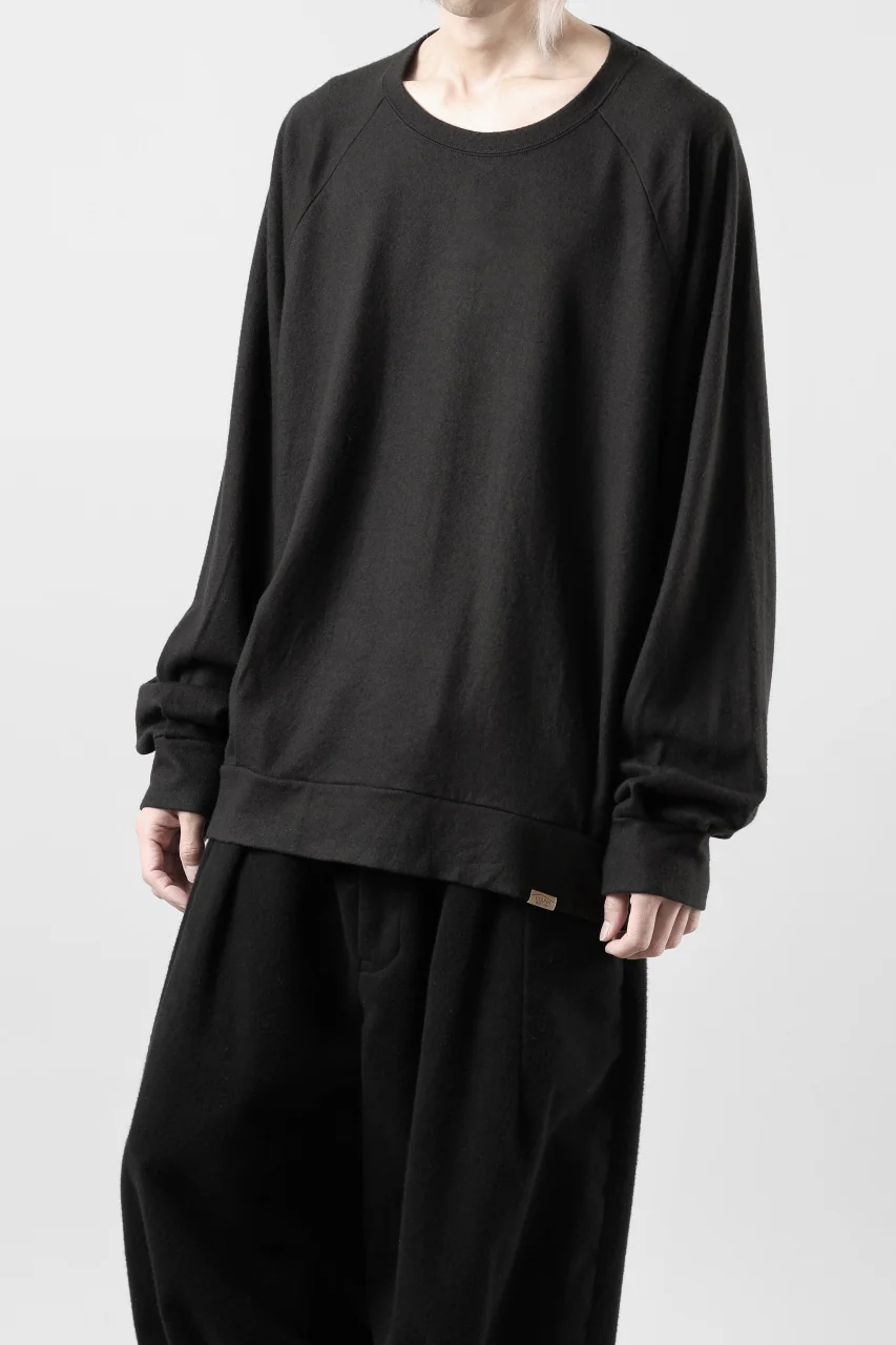 COLINA TUCK SWEAT TOPS / SUPER 140s WASHABLE WOOL (EBONY) - Image 6