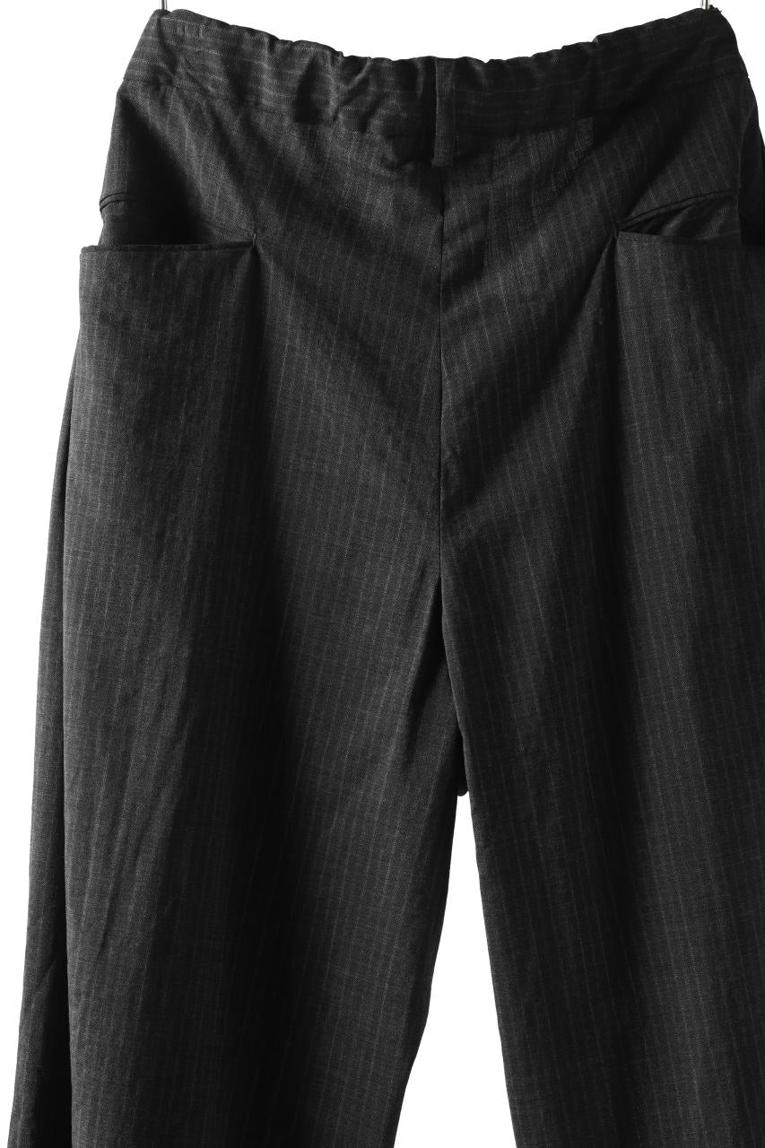 COLINA W-TUCK PANTS / WASHABLE WOOL TROPICAL (STRIPE) - Image 18