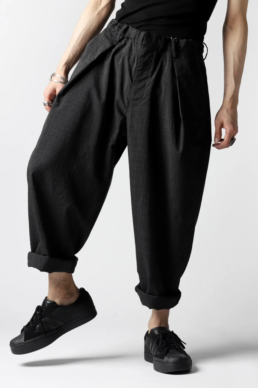 COLINA W-TUCK PANTS / WASHABLE WOOL TROPICAL (STRIPE) - Image 27