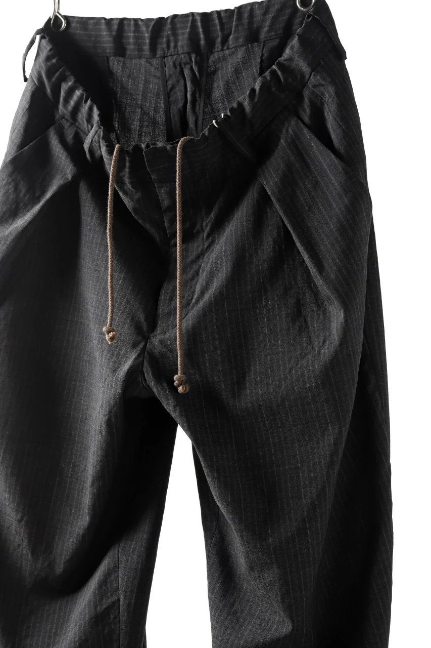 COLINA W-TUCK PANTS / WASHABLE WOOL TROPICAL (STRIPE) - Image 4