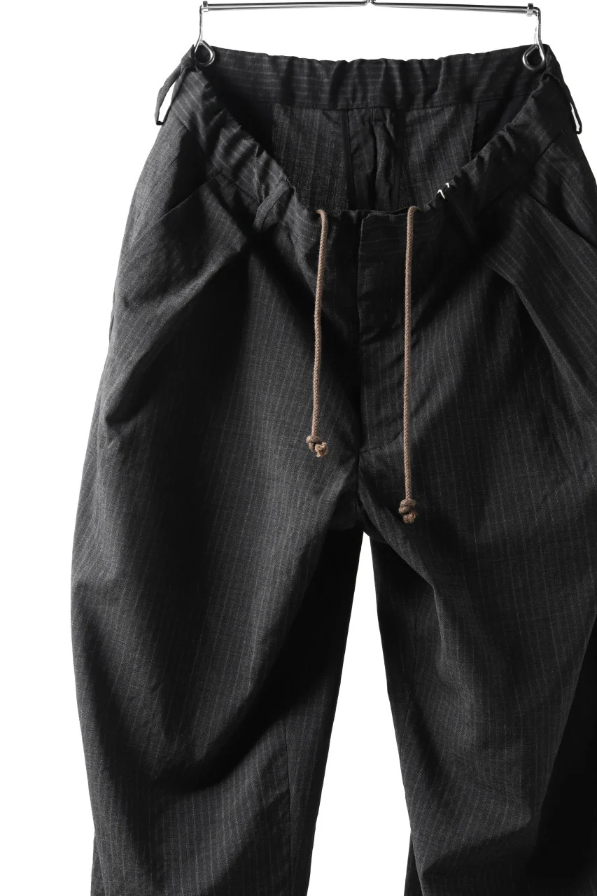 COLINA W-TUCK PANTS / WASHABLE WOOL TROPICAL (STRIPE) - Image 5