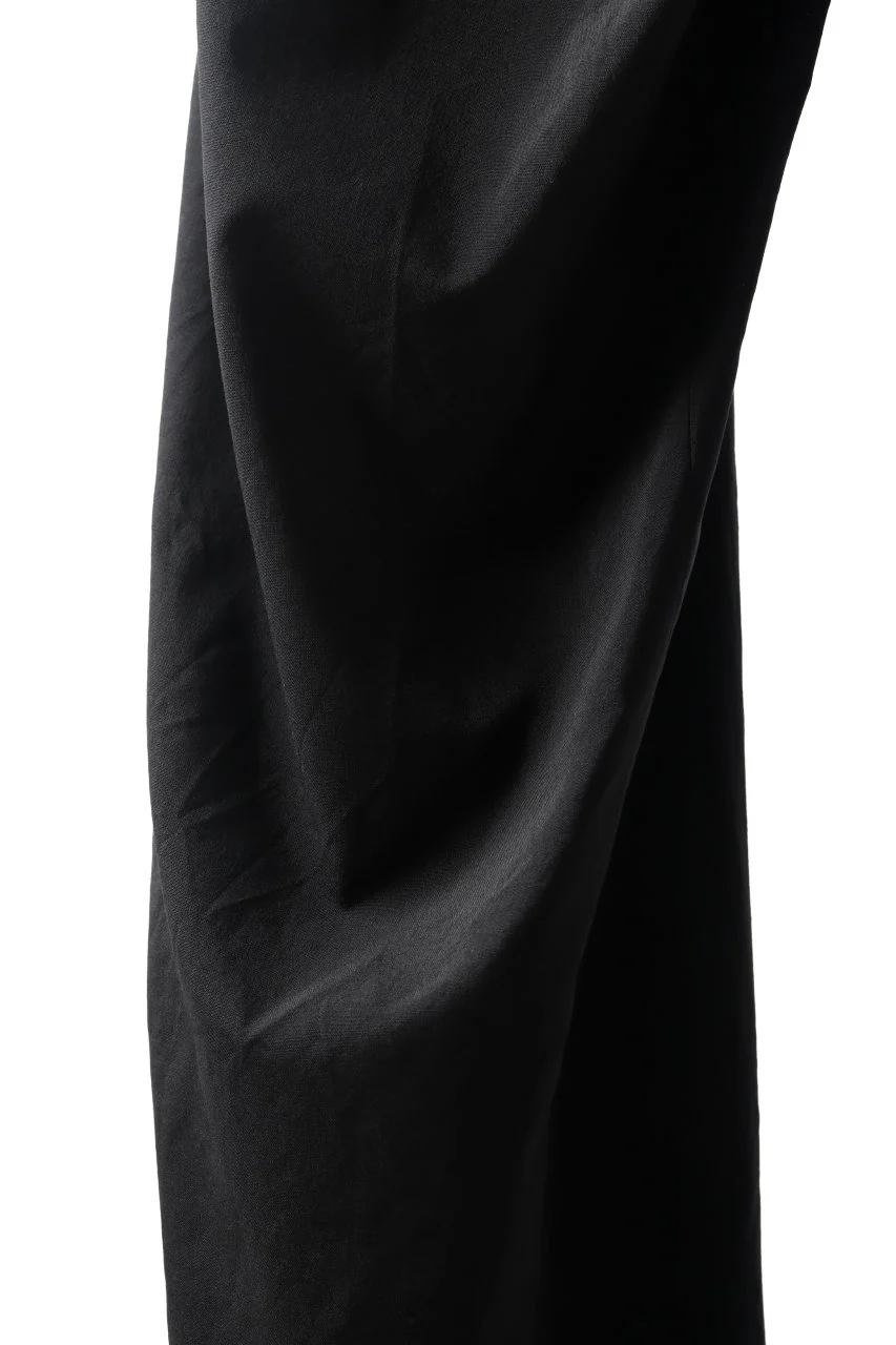 COLINA W-TUCK PANTS / WASHABLE WOOL TROPICAL (BLACK) - Image 8