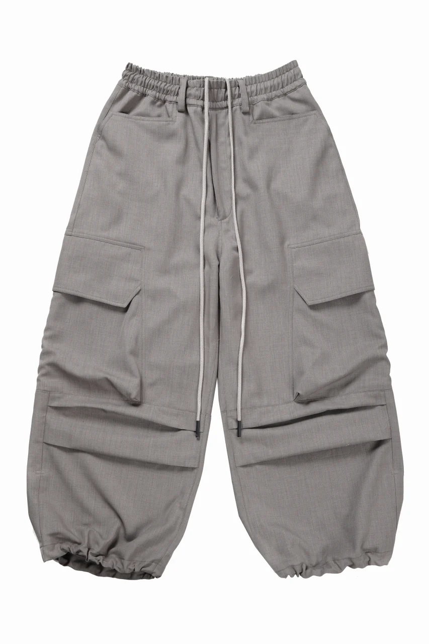 A.F ARTEFACT CARGO WIDE PANTS / PLAIN WEAVE (GREY) - Image 3