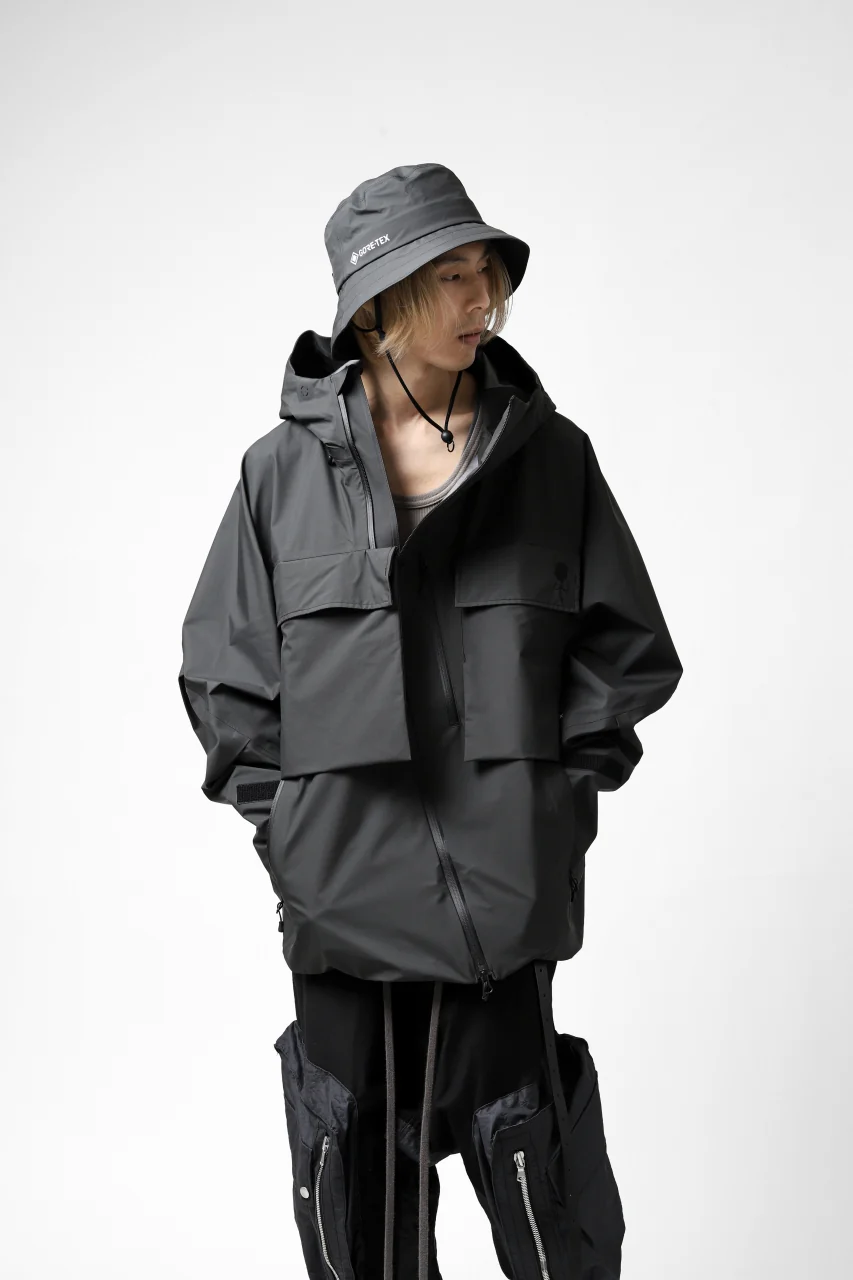 D-VEC x ALMOSTBLACK "GORETEX PRODUCT 3L SHELL" HAT (DARK GREY) - Image 26