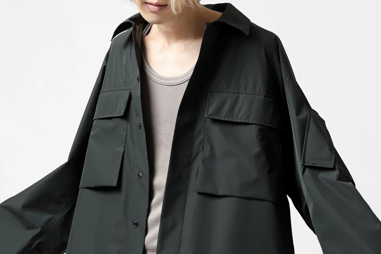 D-VEC x ALMOSTBLACK "GORETEX PRODUCT 3L SHELL" HOODED JACKET (DARK GREY) - Image 82