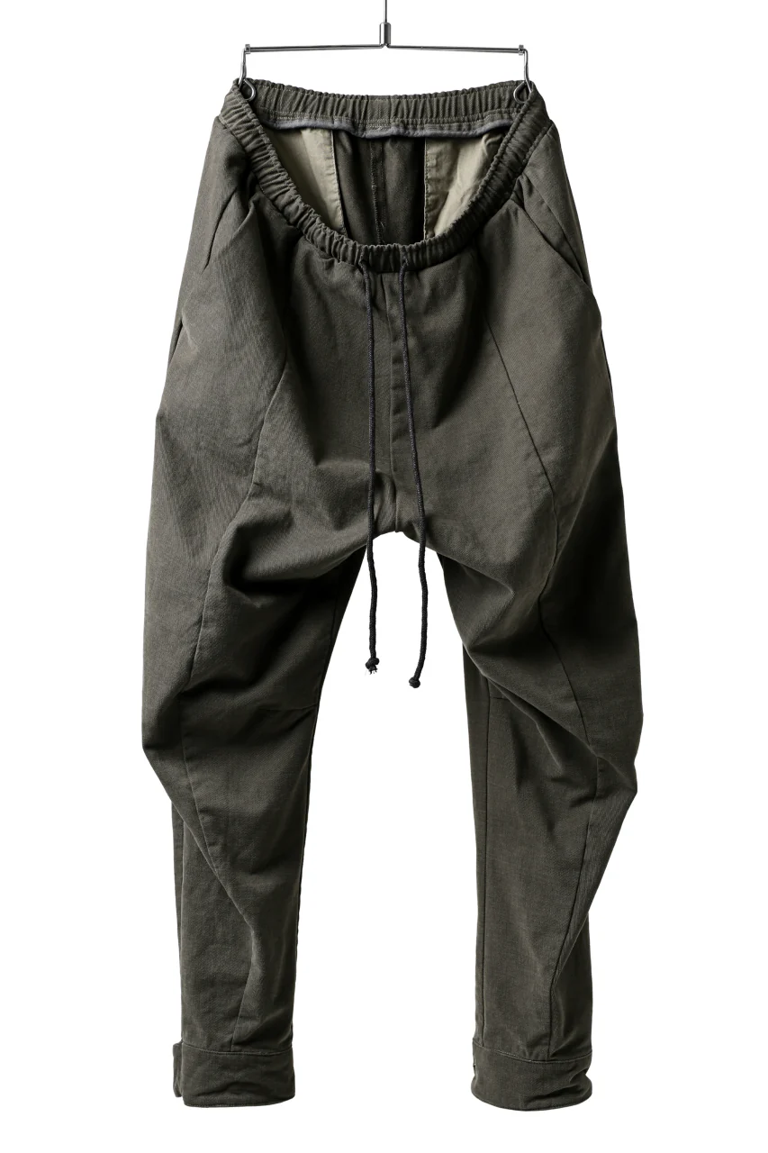daub CENTRAL SEAM BUTTONS CLOSURE PANTS / SOFT COTTON TWILL (KHAKI GREY)