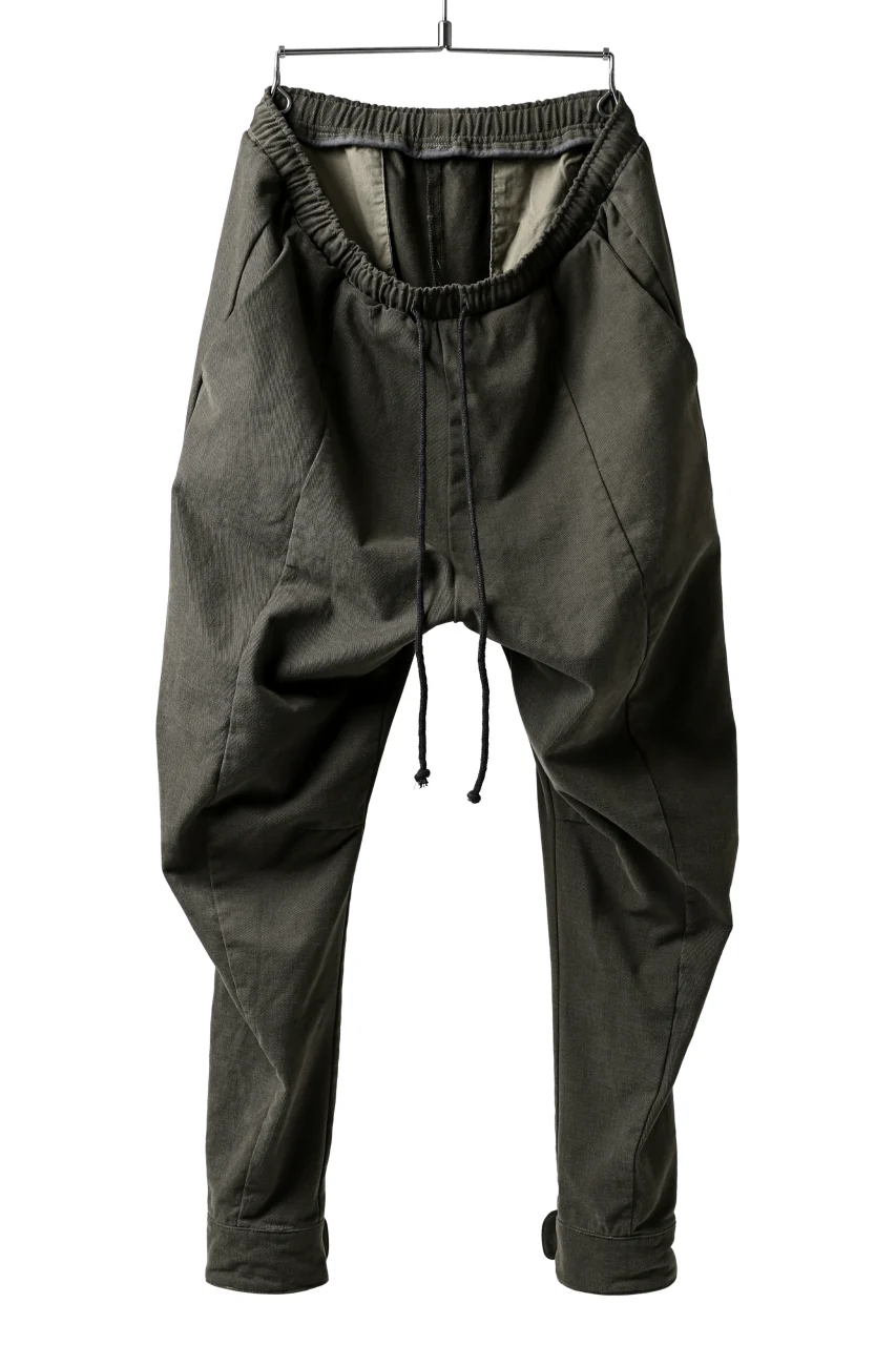 daub CENTRAL SEAM BUTTONS CLOSURE PANTS / SOFT COTTON TWILL (KHAKI GREY) - Image 2