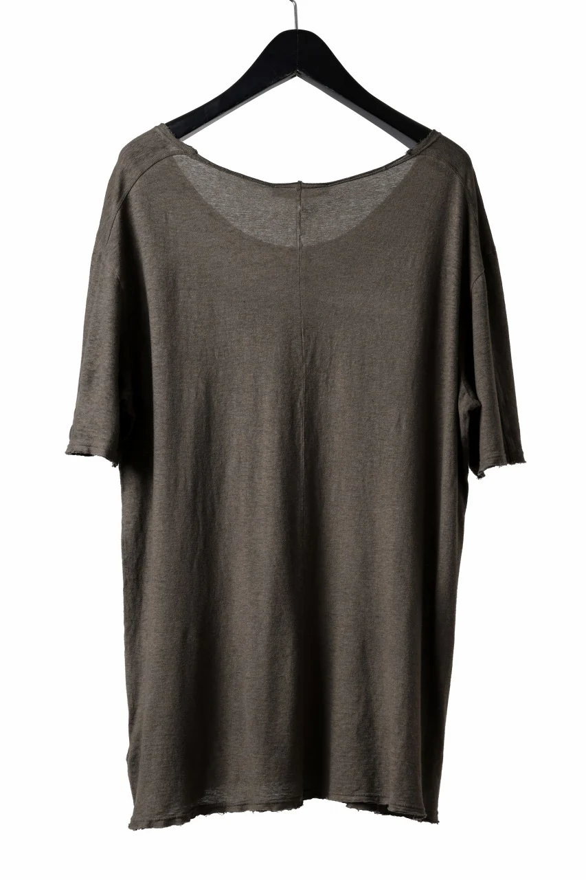 daub DYEING CENTRAL BACK SEAM ERGONOMIC T-SHIRT / SLAB COLI JERSEY (BROWN) - Image 3