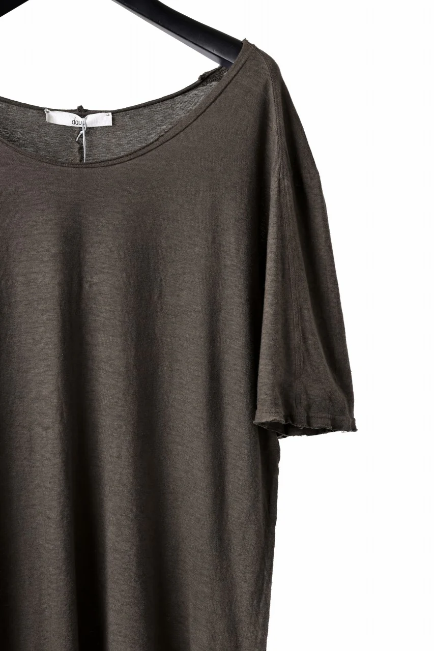 daub DYEING CENTRAL BACK SEAM ERGONOMIC T-SHIRT / SLAB COLI JERSEY (BROWN) - Image 4