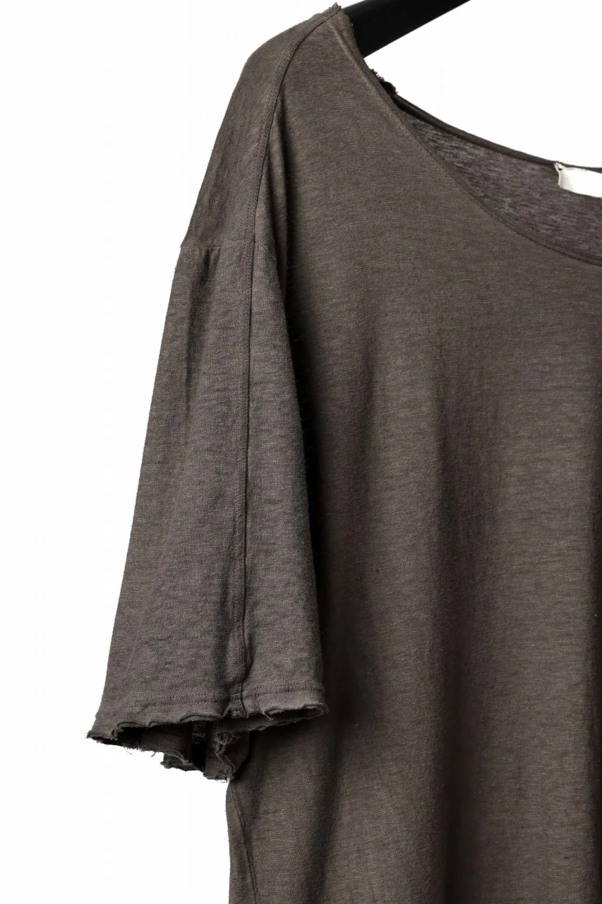 daub DYEING CENTRAL BACK SEAM ERGONOMIC T-SHIRT / SLAB COLI JERSEY (BROWN) - Image 7