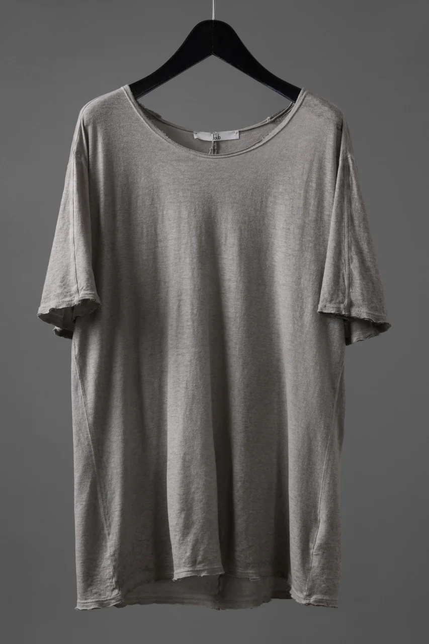daub DYEING CENTRAL BACK SEAM ERGONOMIC T-SHIRT / SLAB COLI JERSEY (LIGHT GREY)