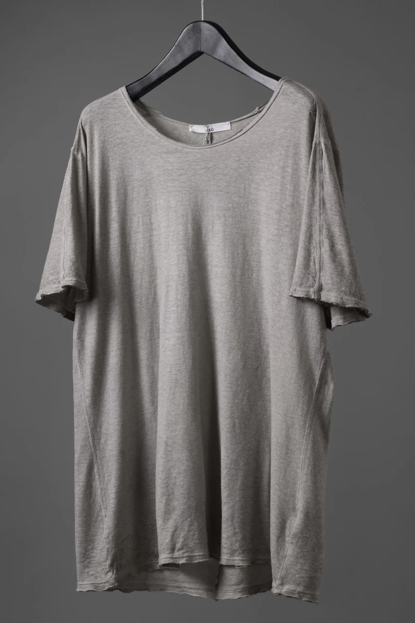 daub DYEING CENTRAL BACK SEAM ERGONOMIC T-SHIRT / SLAB COLI JERSEY (LIGHT GREY) - Image 2