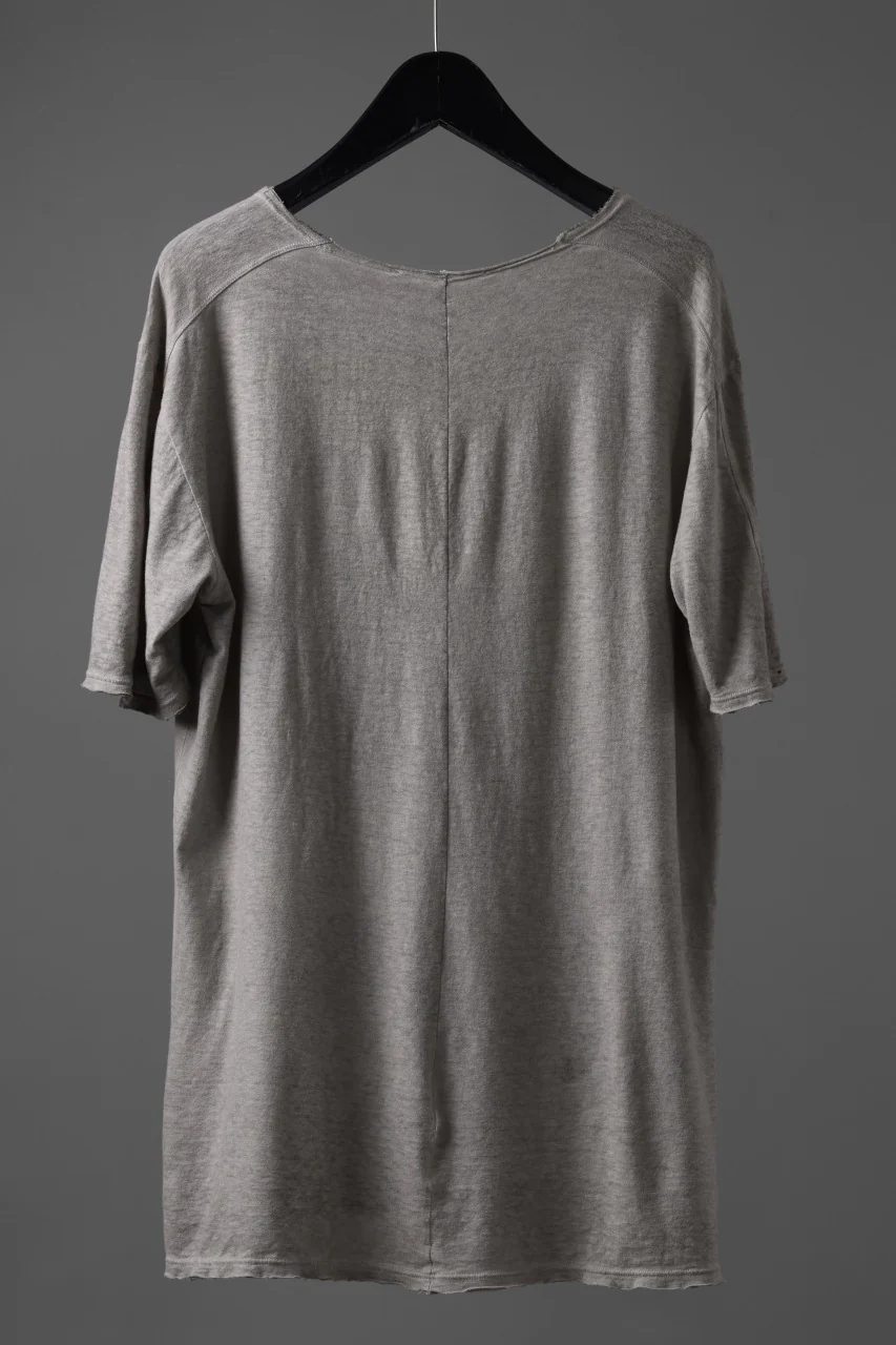 daub DYEING CENTRAL BACK SEAM ERGONOMIC T-SHIRT / SLAB COLI JERSEY (LIGHT GREY) - Image 3