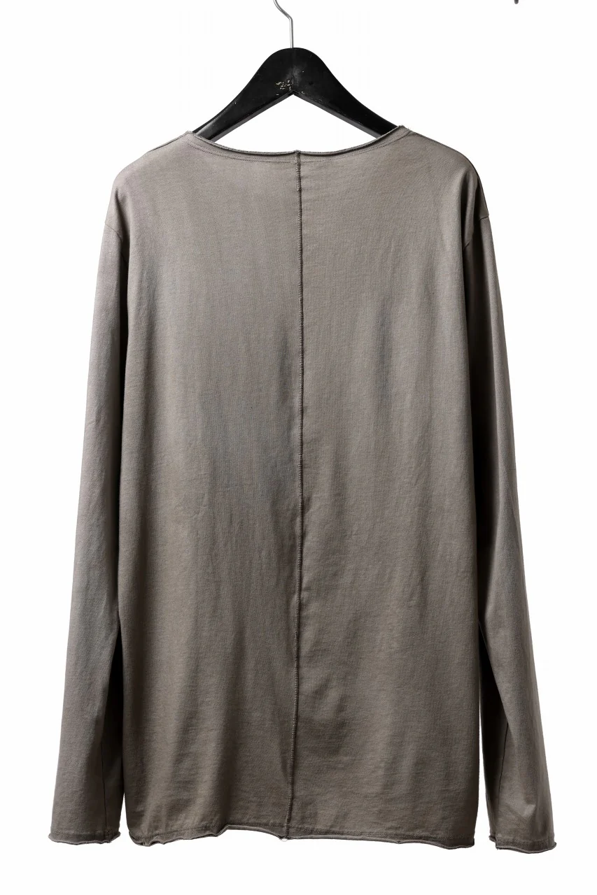 daub DYEING CENTRAL BACK SEAM L/S CUT & SEWN / C.JERSEY (TAUPE GREY) - Image 3