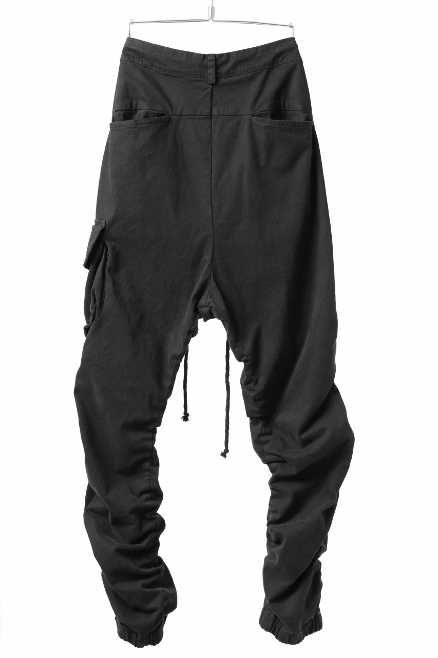 daub DYEING EASY CARGO GATHER PANTS / STRETCH DRILL PEACH HAND (BLACK) - Image 3