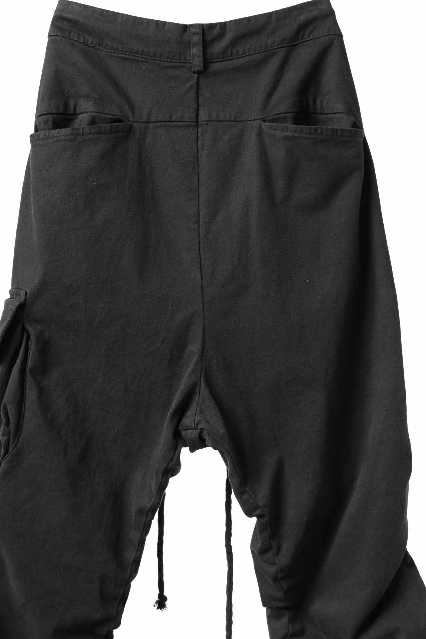 daub DYEING EASY CARGO GATHER PANTS / STRETCH TWILL COTTON (BLACK) - Image 9
