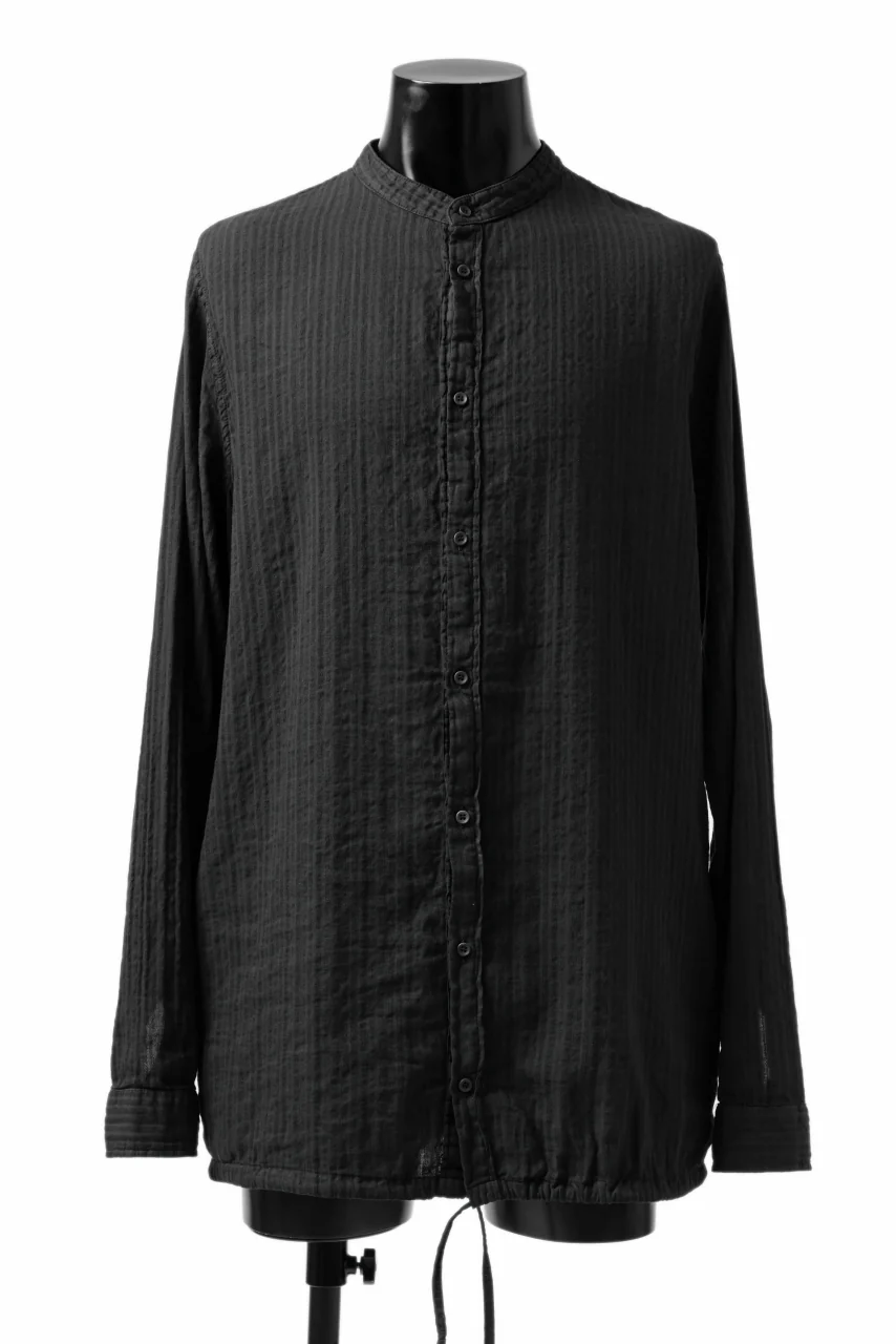 daub DYEING LONG SHIRT / CL-STRIPE (BLACK)