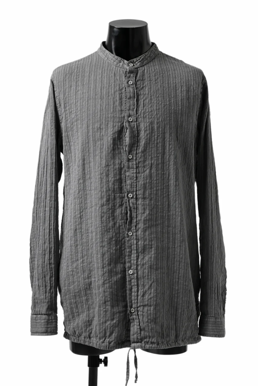 daub DYEING LONG SHIRT / CL-STRIPE (GREY)