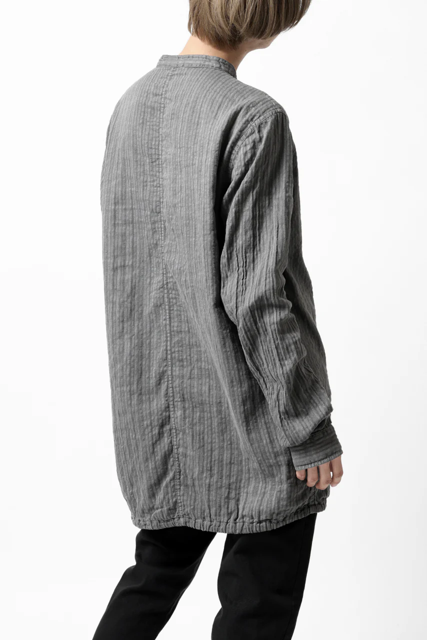 daub DYEING LONG SHIRT / CL-STRIPE (GREY) - Image 6