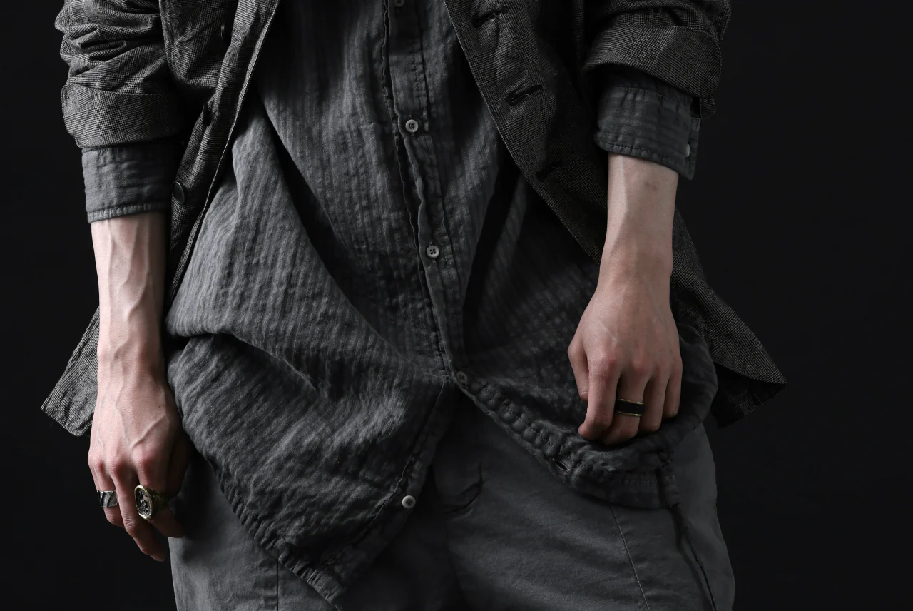 daub DYEING LONG SHIRT / CL-STRIPE (GREY) - Image 63