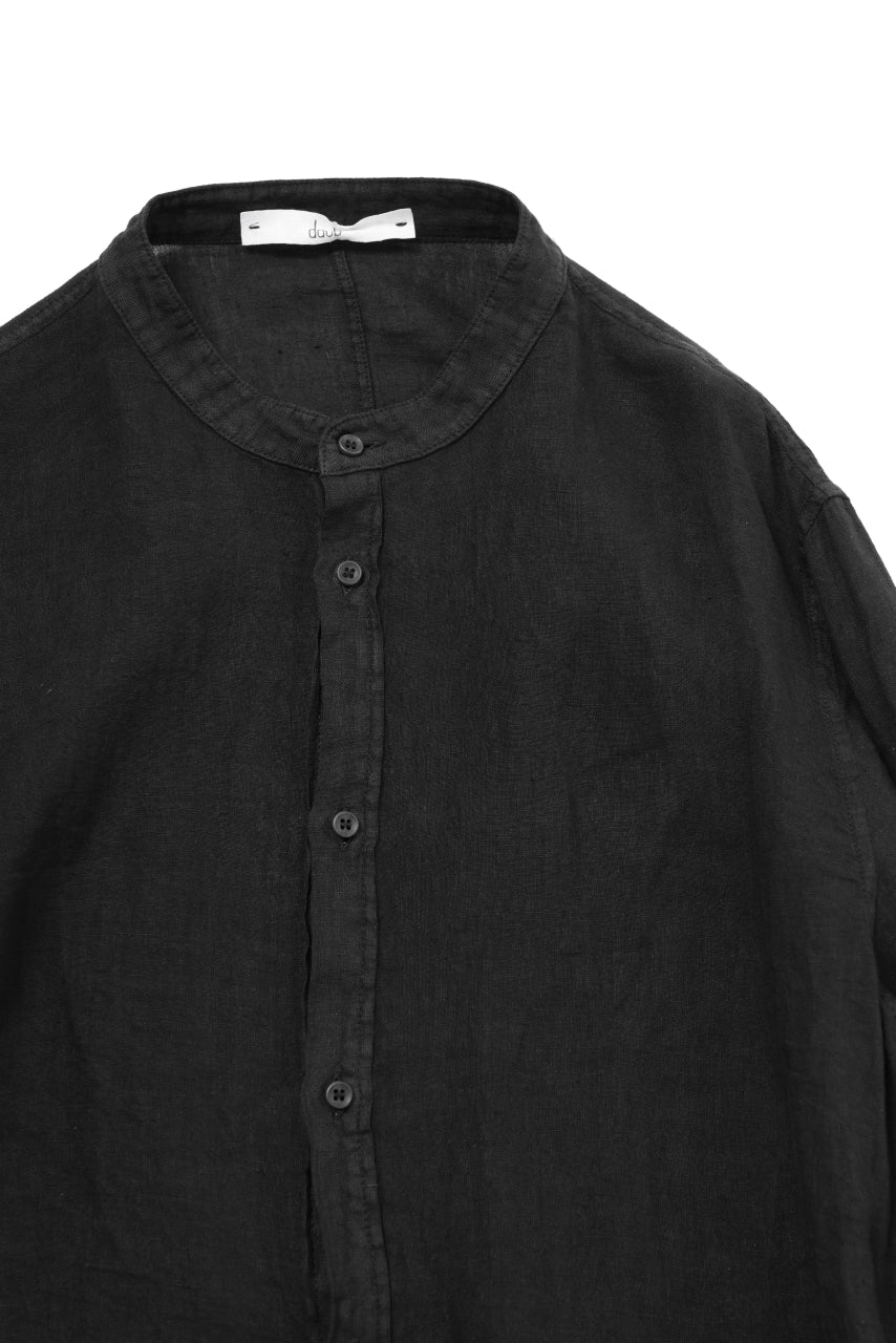daub DYEING LONG SHIRT / SOFT LINEN (BLACK) - Image 13