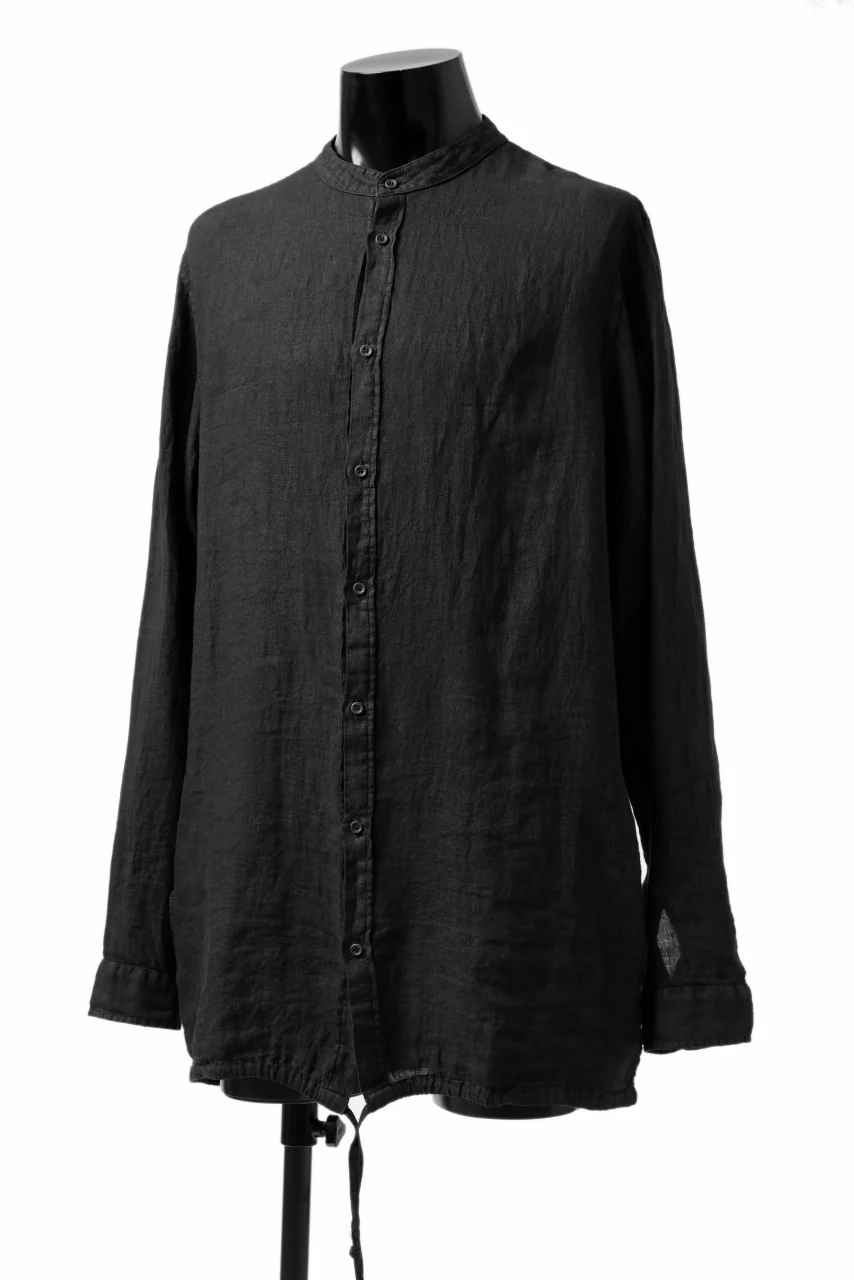 daub DYEING LONG SHIRT / SOFT LINEN (BLACK) - Image 2