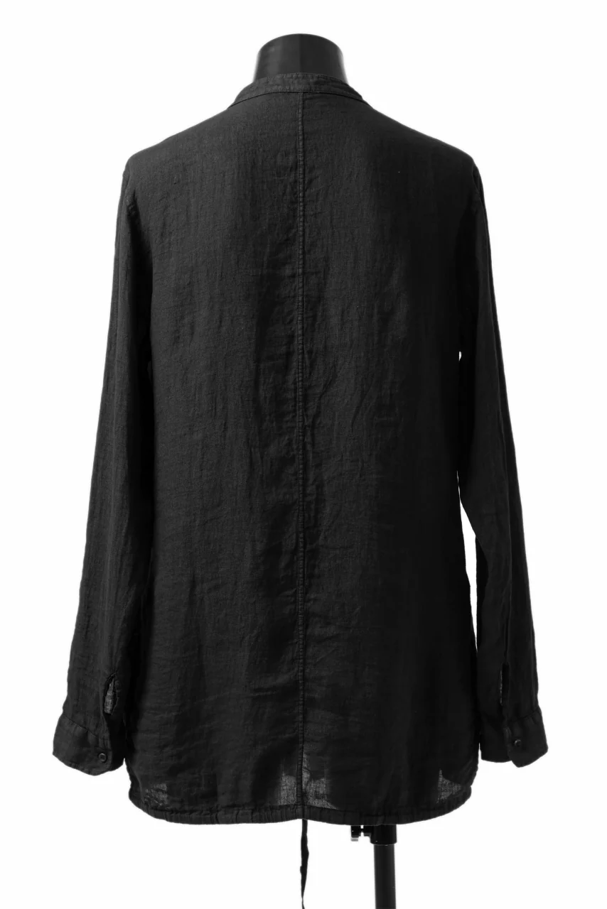 daub DYEING LONG SHIRT / SOFT LINEN (BLACK) - Image 3