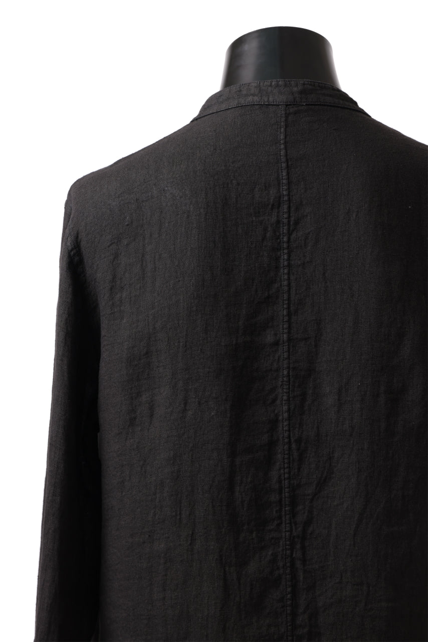 daub DYEING LONG SHIRT / SOFT LINEN (BLACK) - Image 5